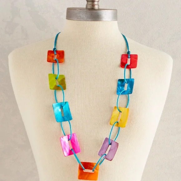 Petalura Colorful Jewelry Set with Chunky Necklace and Matching Earrings - Picture 2 of 5